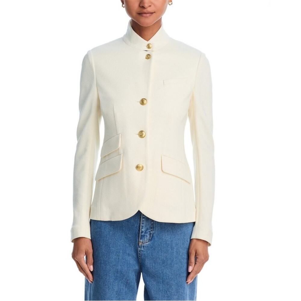 Rag & Bone Slade Textured Ivory Knit Blazer 4